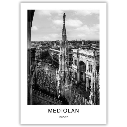 plakat mediolan włochy piazza duomo