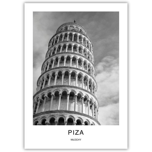 plakat piza włochy krzywa wieża