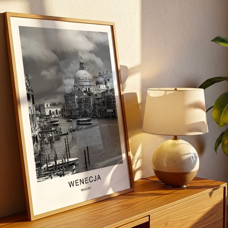 plakat wenecja włochy widok na wenecję w drewnianej ramie