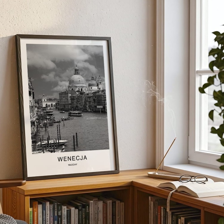 plakat wenecja włochy widok na wenecję w czarnej ramie