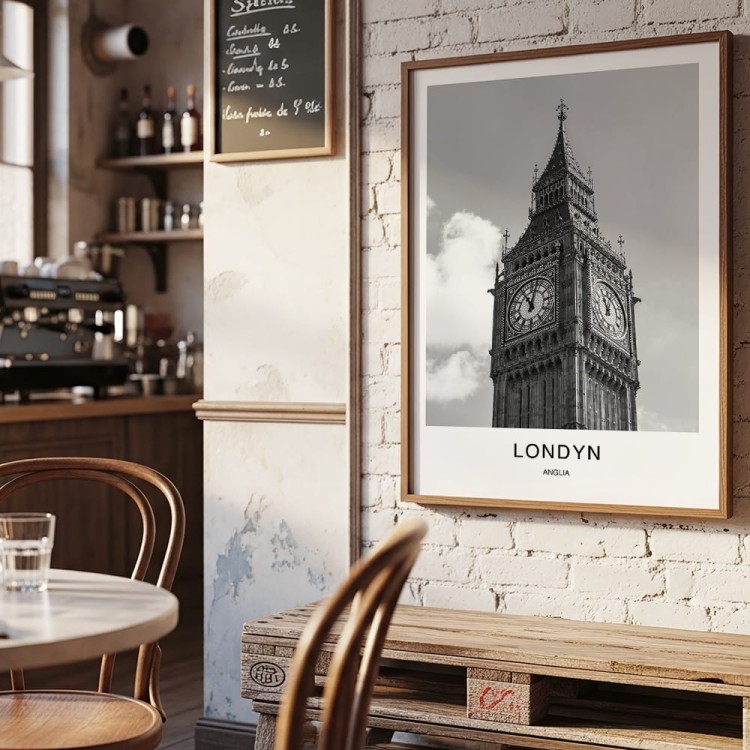 plakat londyn wielka brytania big ben w kawiarni