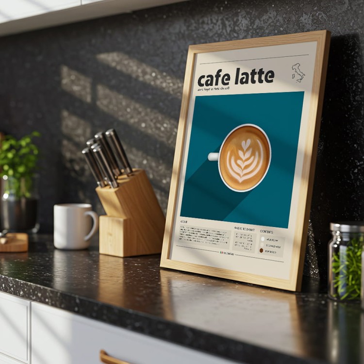 plakat cafe latte w kuchni