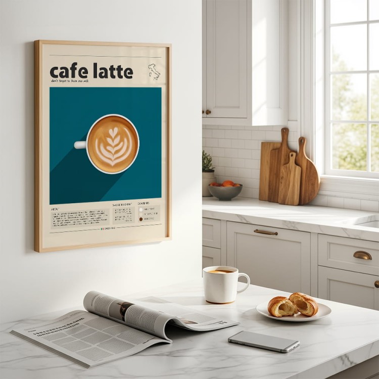 plakat cafe latte dekoracja ścienna