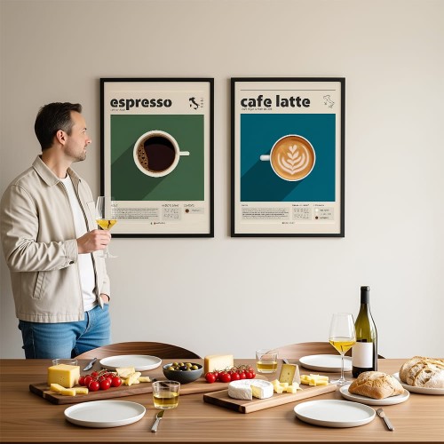 galeria plakatów caffe italiani w jadalni