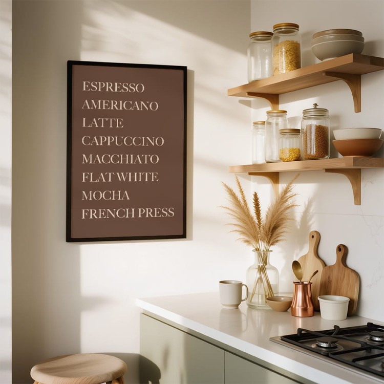 plakat espresso cappuccino w kuchni