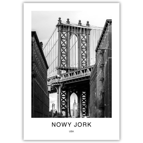 plakat nowy jork usa manhattan bridge