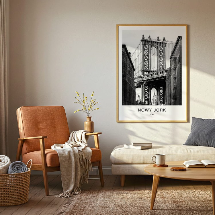 plakat nowy jork usa manhattan bridge w salonie