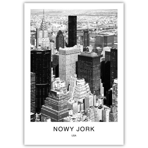 plakat nowy jork usa panorama manhattanu