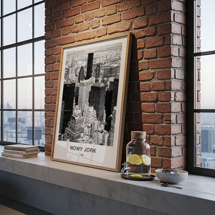 plakat nowy jork usa panorama manhattanu w biurze