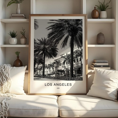 plakat los angeles usa beverly hills w drewnianej ramie