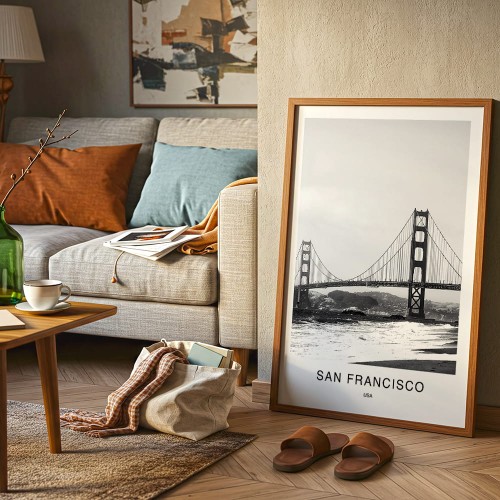plakat san francisco usa golden gate bridge w pokoju