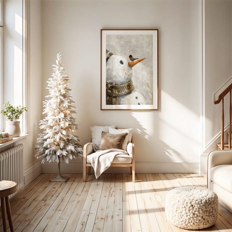 plakat zimowa przyjaźń z białym obramowaniem w przedpokoju