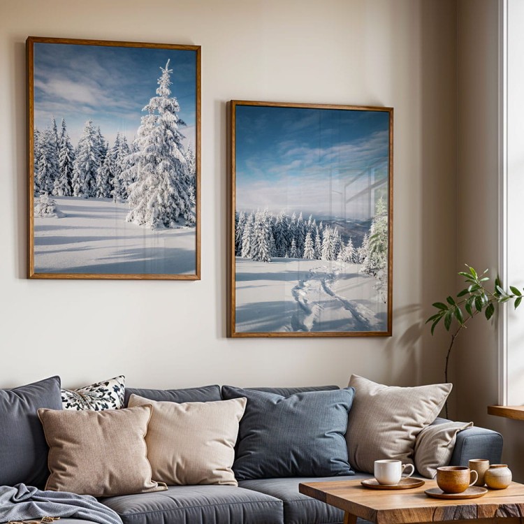 galeria plakatów zimowo w salonie