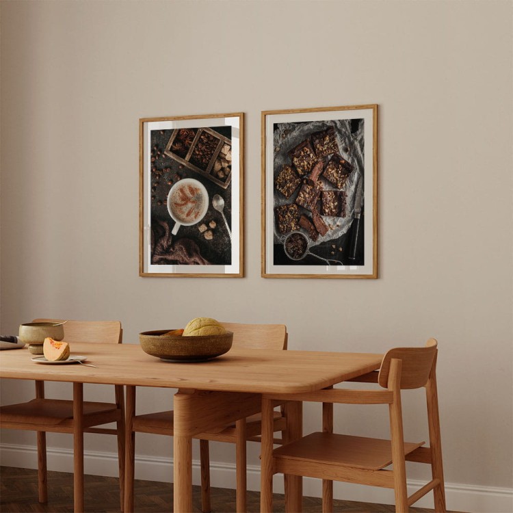 galeria plakatów słodki moment z białym obramowaniem w jadalni