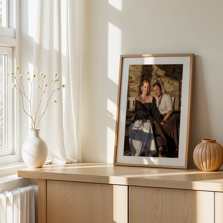 plakat z Twojego zdjęcia z białym obramowaniem mama i córka