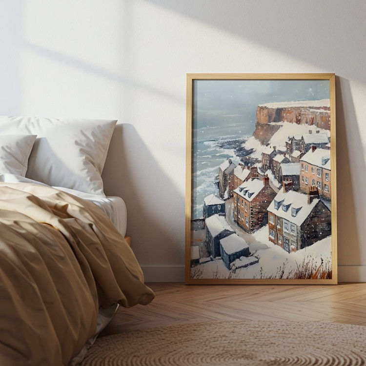 plakat nadmorska zima w sypialni