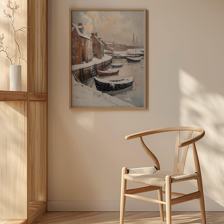 plakat zimowy port dekoracja ścienna