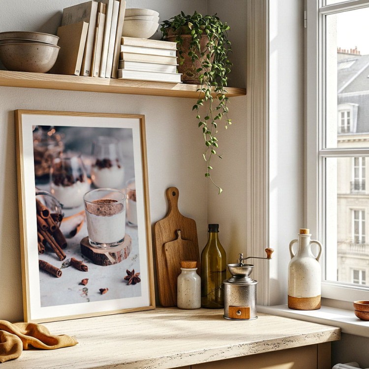 plakat świąteczny budyń z białym obramowaniem