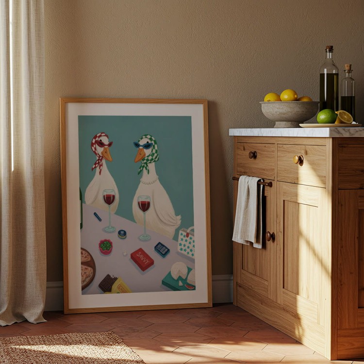 plakat gęsie pogaduszki z białym obramowaniem duży format