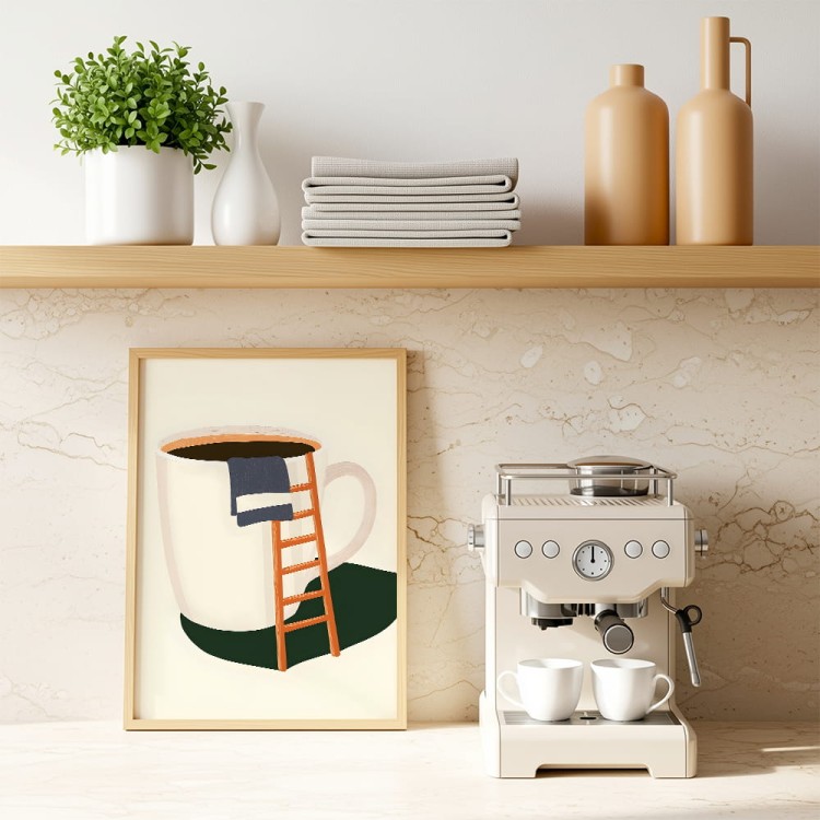 plakat kawa na wysokości w kuchni dekoracja ścienna