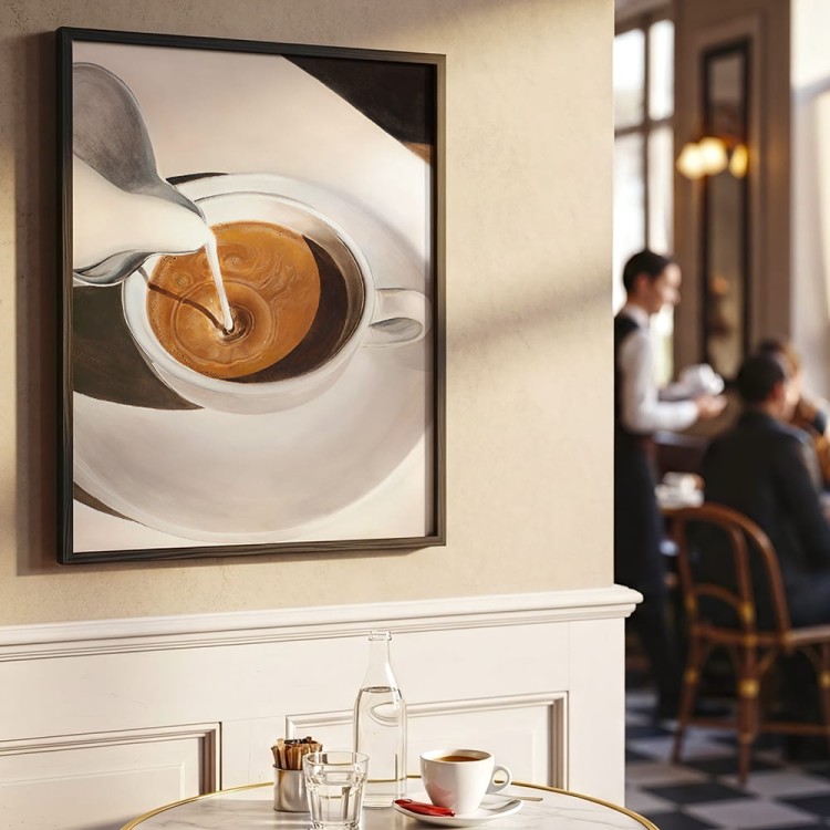 plakat moment latte w kawiarni