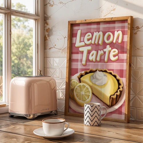 plakat cytrynowa tarta w kuchni