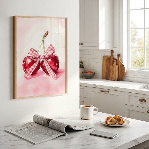 plakat słodkie wiśnie w kuchni dekoracja ścienna