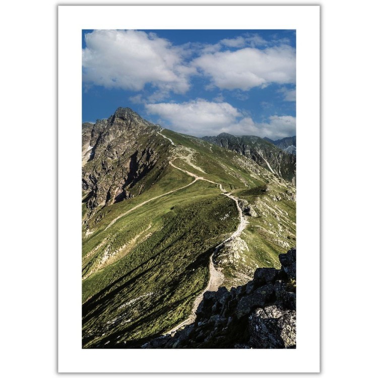 plakat tatry świnica z białym obramowaniem