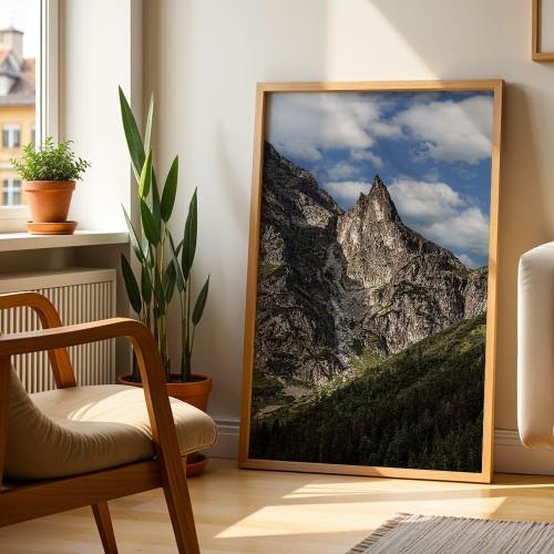 plakat tatry mnich w drewnianej ramie