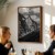 plakat tatry mnich w czerni i bieli w drewnianej ramie