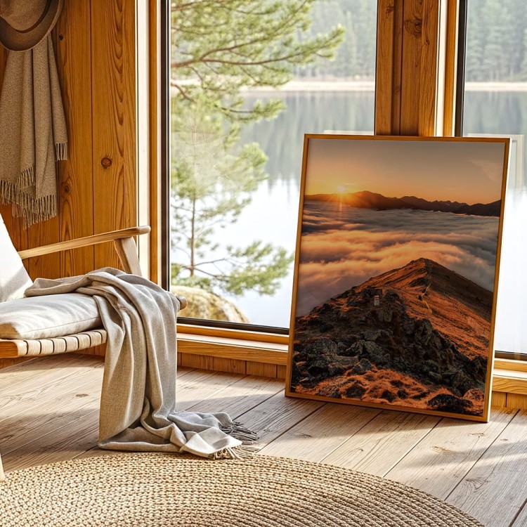 plakat tatry zachód słońca w tatrach w domku letniskowym