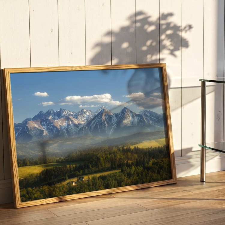 plakat tatry widok na tatry w drewnianej ramie