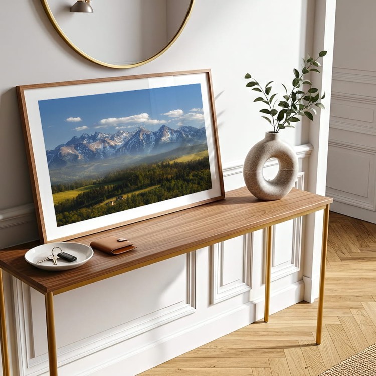 plakat tatry widok na tatry z białym obramowaniem w przedpokoju