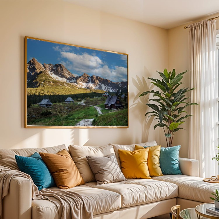 plakat tatry hala gąsienicowa o poranku w salonie