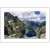plakat tatry czarny staw z białym obramowaniem