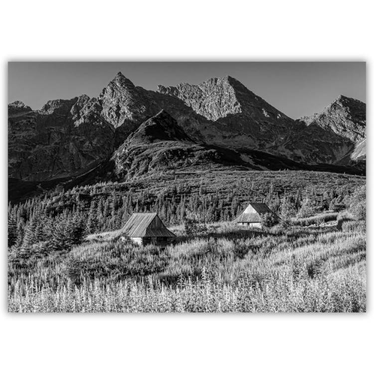 plakat tatry hala gąsienicowa w czerni i bieli