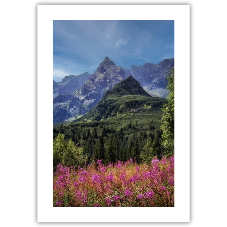 plakat tatry kościelec z białym obramowaniem
