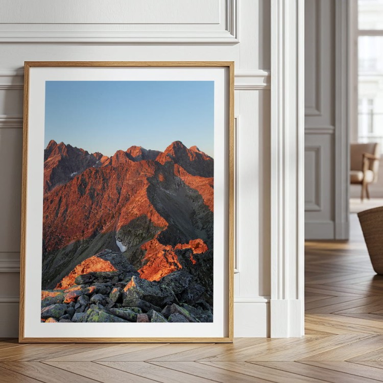 plakat tatry słowackie z białym obramowaniem w przedpokoju