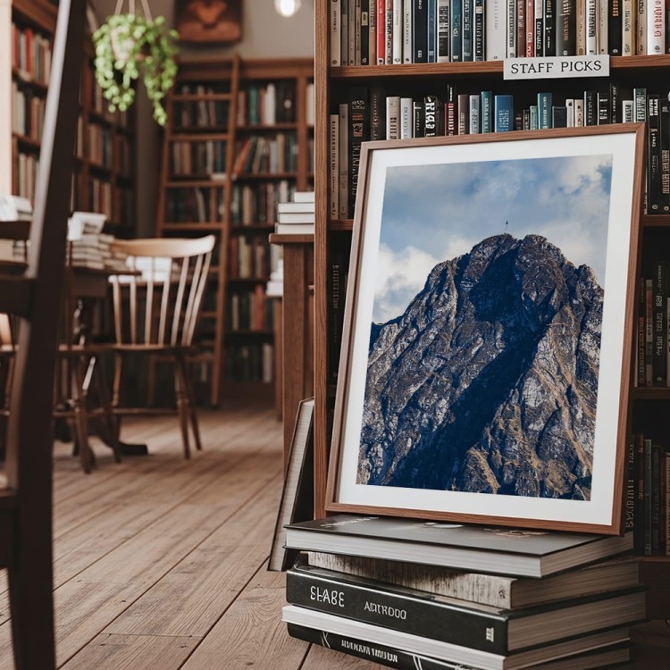 plakat tatry giewont z białym obramowaniem dekoracja ścienna