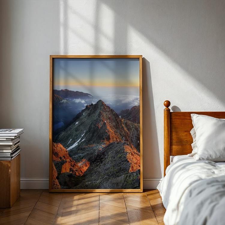 plakat tatry widok z rysów w sypialni
