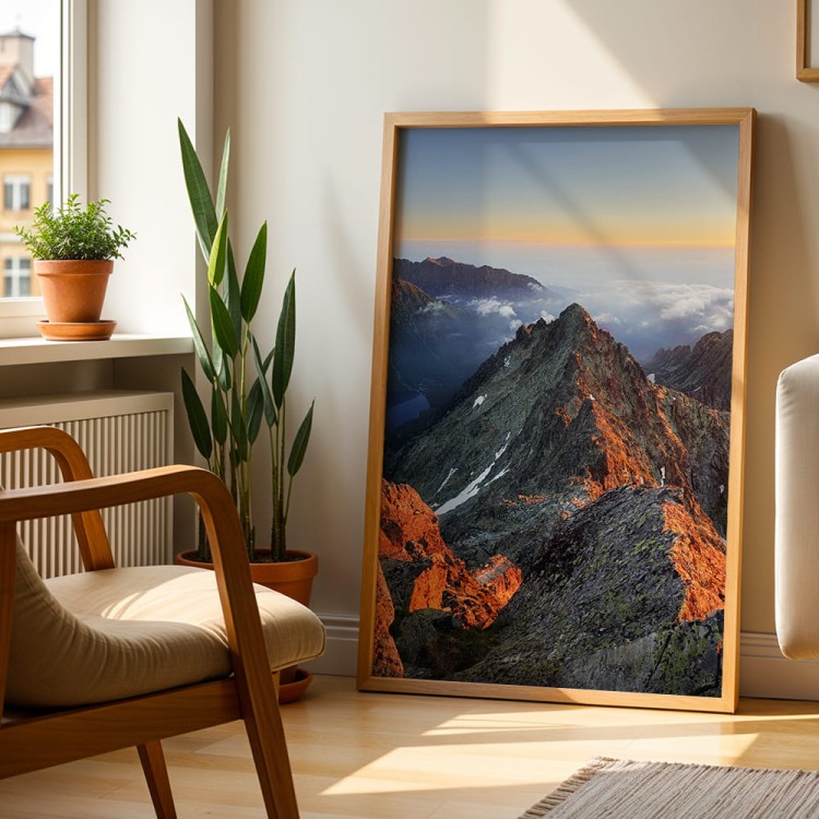 plakat tatry widok z rysów w salonie