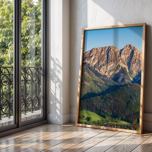 plakat tatry giewont śpiący rycerz w drewnianej ramie