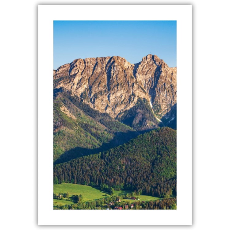 plakat tatry giewont śpiący rycerz z białym obramowaniem