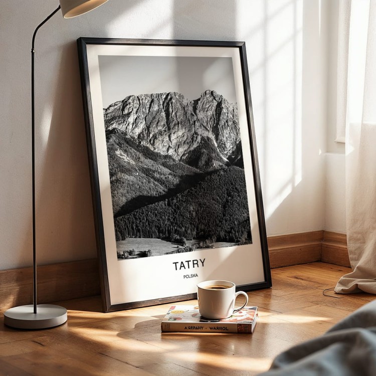 plakat tatry polska giewont od strony zakopanego w czarnej ramie