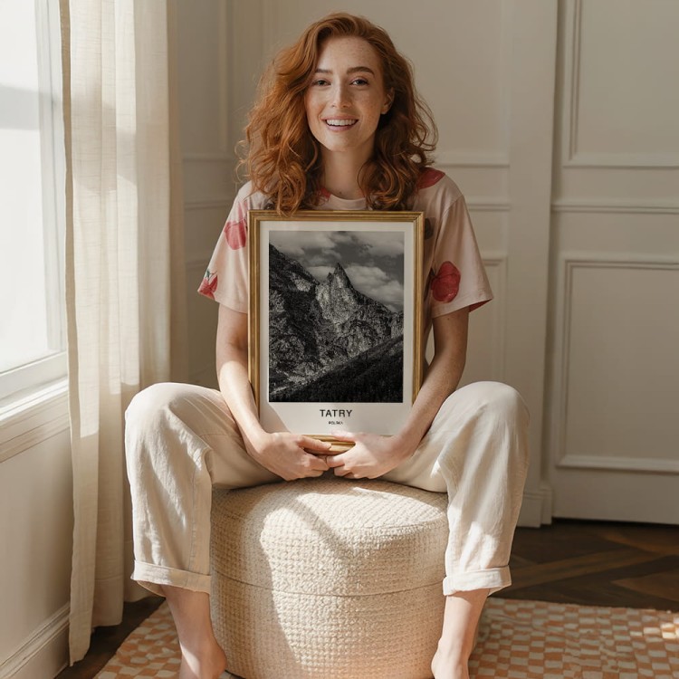 plakat tatry polska mnich nad morskim okiem w drewnianej ramie