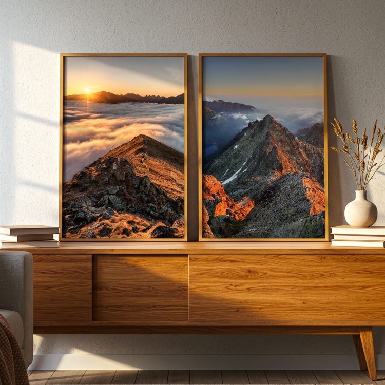 galeria plakatów tatry światło dnia w drewnianych ramach