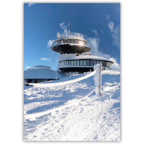 plakat karkonosze światło na szczycie śnieżki