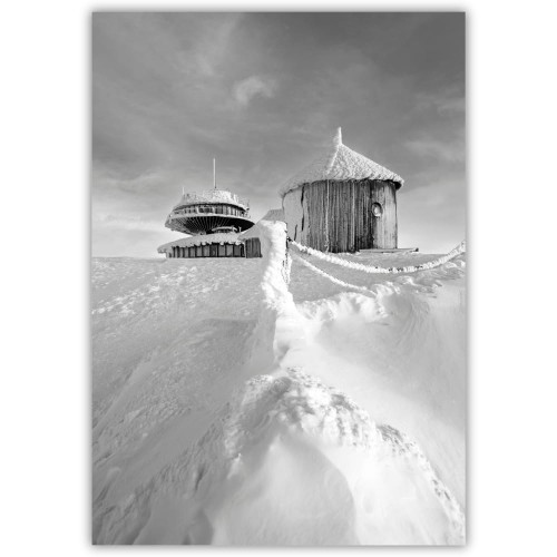 plakat karkonosze cisza śnieżki w czerni i bieli