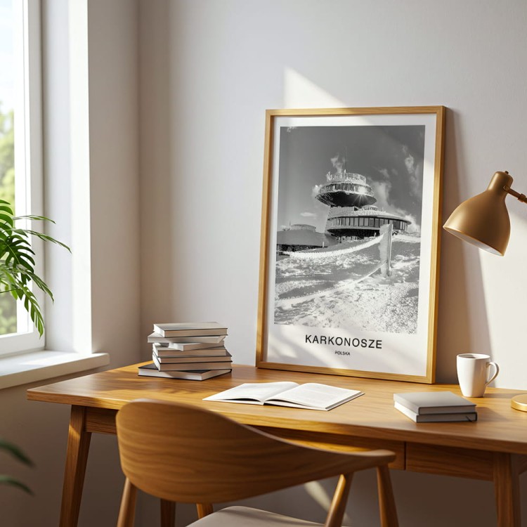 plakat karkonosze polska obserwatorium na śnieżce w śniegu w pokoju młodzieżowym