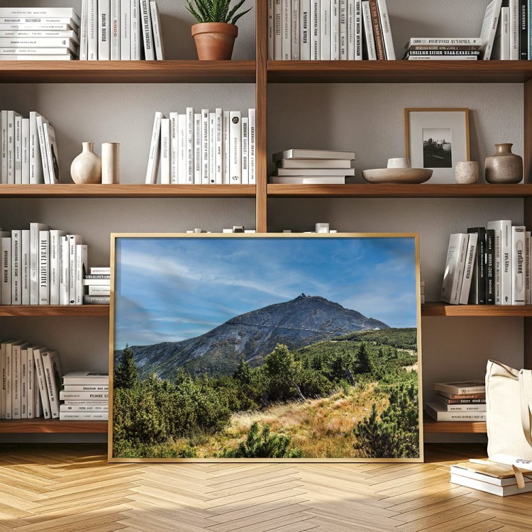 plakat karkonosze śnieżka w drewnianej ramie